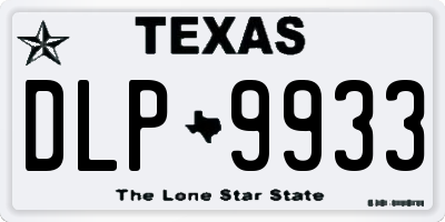 TX license plate DLP9933