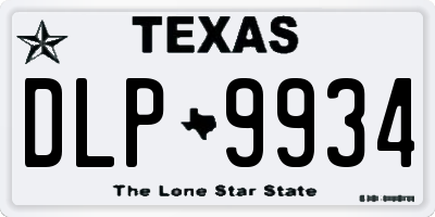 TX license plate DLP9934