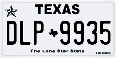 TX license plate DLP9935