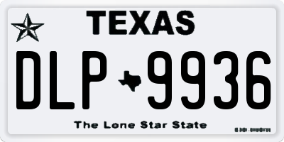 TX license plate DLP9936