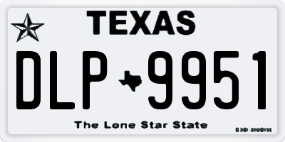 TX license plate DLP9951