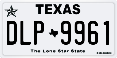 TX license plate DLP9961