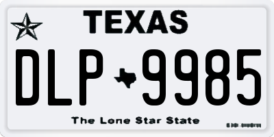 TX license plate DLP9985