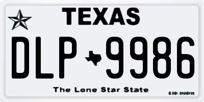 TX license plate DLP9986