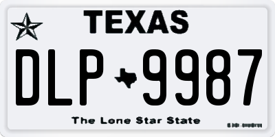 TX license plate DLP9987