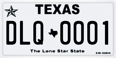 TX license plate DLQ0001