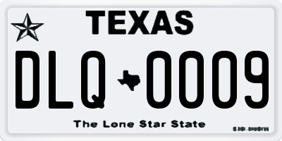 TX license plate DLQ0009