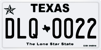 TX license plate DLQ0022