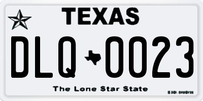 TX license plate DLQ0023