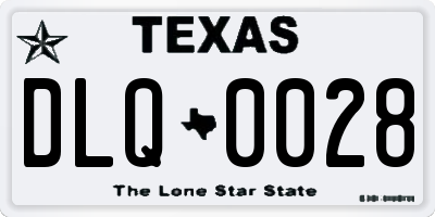 TX license plate DLQ0028
