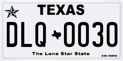 TX license plate DLQ0030
