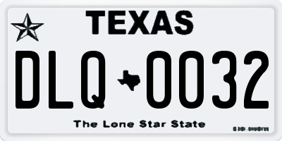 TX license plate DLQ0032
