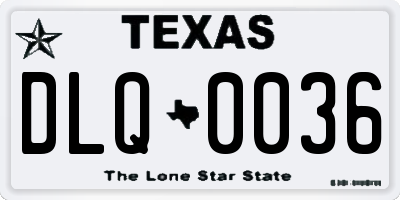 TX license plate DLQ0036
