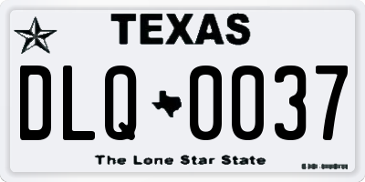 TX license plate DLQ0037