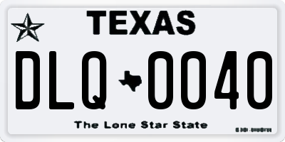 TX license plate DLQ0040