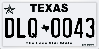TX license plate DLQ0043