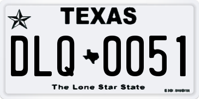 TX license plate DLQ0051