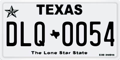 TX license plate DLQ0054