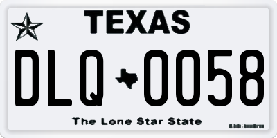 TX license plate DLQ0058