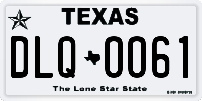 TX license plate DLQ0061