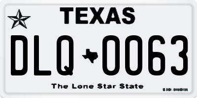 TX license plate DLQ0063