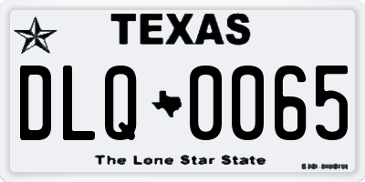TX license plate DLQ0065