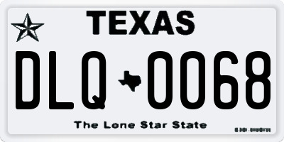 TX license plate DLQ0068