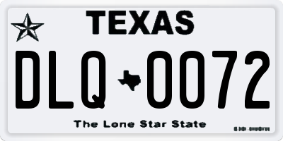 TX license plate DLQ0072