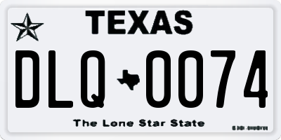 TX license plate DLQ0074