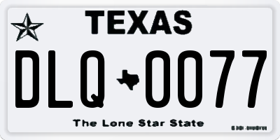 TX license plate DLQ0077