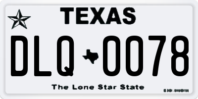 TX license plate DLQ0078