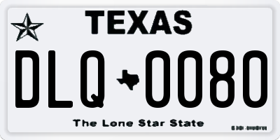 TX license plate DLQ0080
