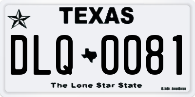 TX license plate DLQ0081