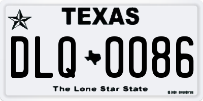TX license plate DLQ0086