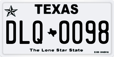 TX license plate DLQ0098