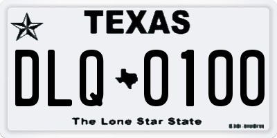 TX license plate DLQ0100