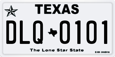 TX license plate DLQ0101