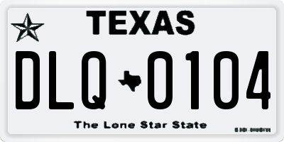 TX license plate DLQ0104