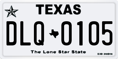 TX license plate DLQ0105