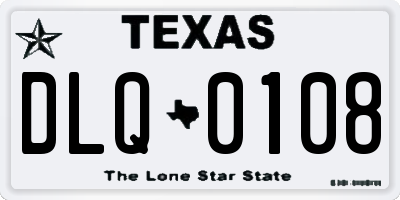 TX license plate DLQ0108