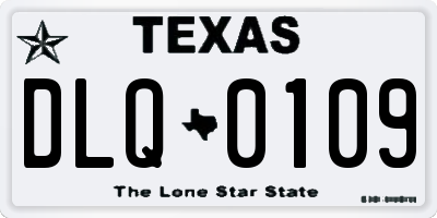 TX license plate DLQ0109