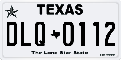 TX license plate DLQ0112