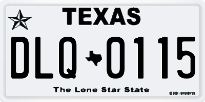TX license plate DLQ0115