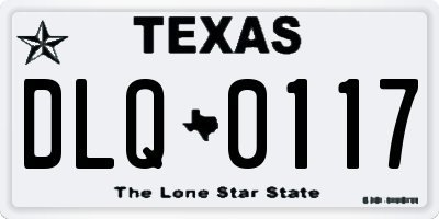 TX license plate DLQ0117