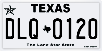 TX license plate DLQ0120