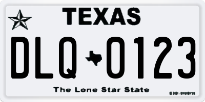 TX license plate DLQ0123