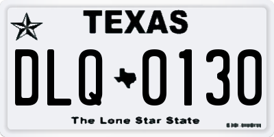 TX license plate DLQ0130