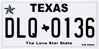 TX license plate DLQ0136