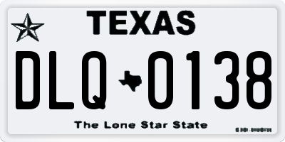 TX license plate DLQ0138