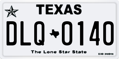 TX license plate DLQ0140